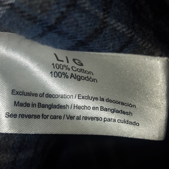 Men's Eddie Bauer Plaid Blue Long Sleeved Shirt - Picture 4 of 5